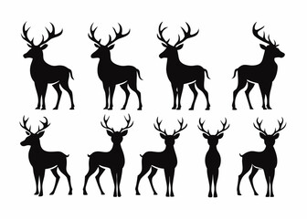 set of deer silhouettes