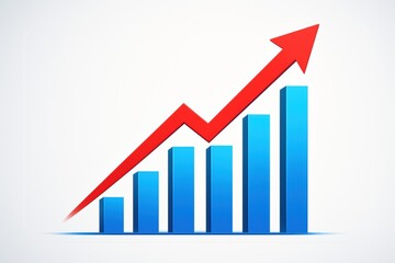 Rising Bar: A dynamic image of a bar graph with a red arrow. It conveys the concept of growth and progress in a vibrant, modern style.