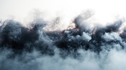 Fototapeta premium Dark smoke swirls, studio backdrop, design element