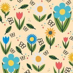 seamless pattern with flowers