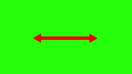 Double side red arrow icon animation,  distance concept double side, Transparent background.