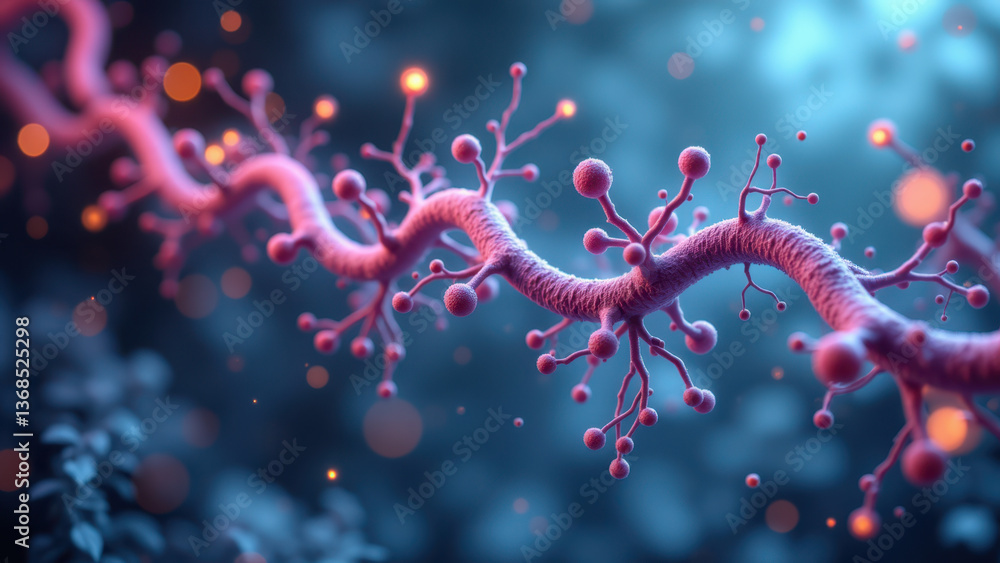 Aufkleber high-resolution microscopic view of nicotinamide adenine dinucleotide molecules in an intricate netw