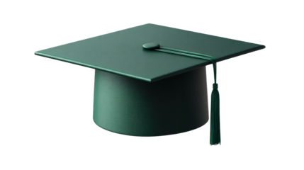 Graduation cap with tassel on a transparent background