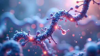 Stunning digital illustration of Nicotinamide Adenine Dinucleotide molecule against a cosmic background.