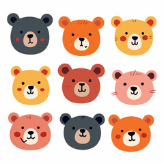 Teddy bear SET Vector illustration of a cartoon