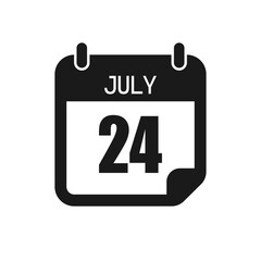 Vector icon page day calendar - 24 July month