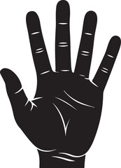 Vector Black Raised hand  Illustration