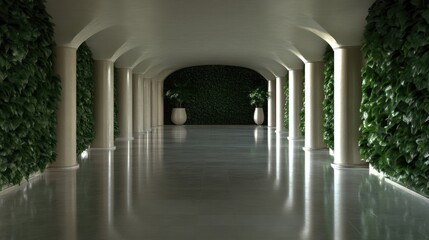 Fototapeta premium Elegant, lush indoor hallway