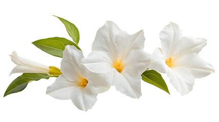 Fototapeta premium Professional White Mandevilla Boliviensis Dipladenia Flower Isolated on White Background for Botanical Illustrations and Design Projects