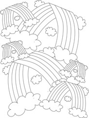 Fototapeta premium Infinity Rainbow adult and kids coloring page pride happy gay 