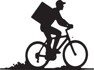  Bicycle Delivery Silhouette Vector Design: