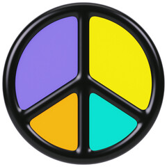 Groovy Signal 3D Icon Illustration 