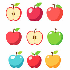 Apple Set Illustration on a white background, Apple set icon	