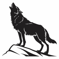 Wolf black silhouette icon vector