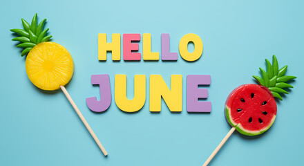 Hello June! Summer Fun Background Image