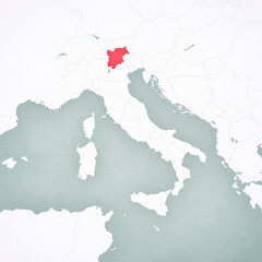 Map of Italy - Trentino-South Tyrol