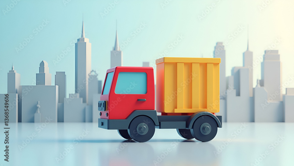 Poster 3d flat icon of agv with logistics cost chart for cost-efficient operations