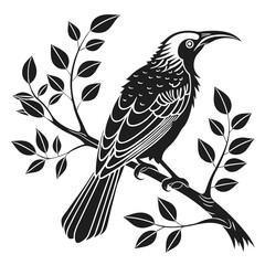 weaverbird black silhouette icon vector
