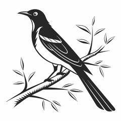 weaverbird black silhouette icon vector