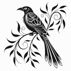 weaverbird black silhouette icon vector