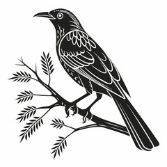 weaverbird black silhouette icon vector