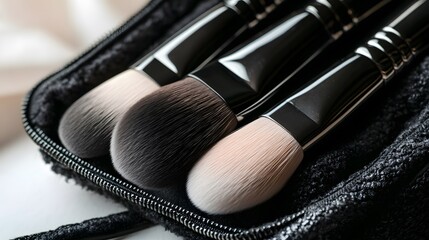 Professional Set of Soft Brushes for Blush and Face Powder Makeup