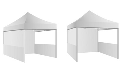 promotional tent, canopy stand, vector illustration isolated on white background.