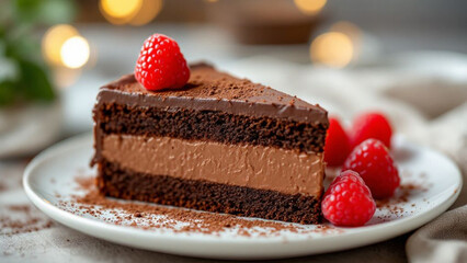 chocolate cake with raspberry