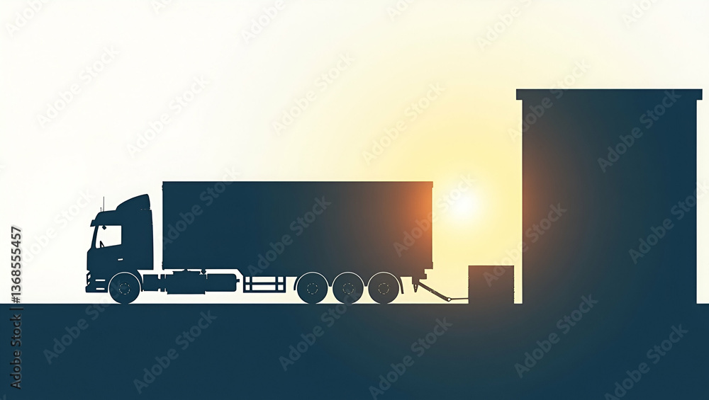 Poster 3d flat icon: loading dock & turnover report for inventory efficiency