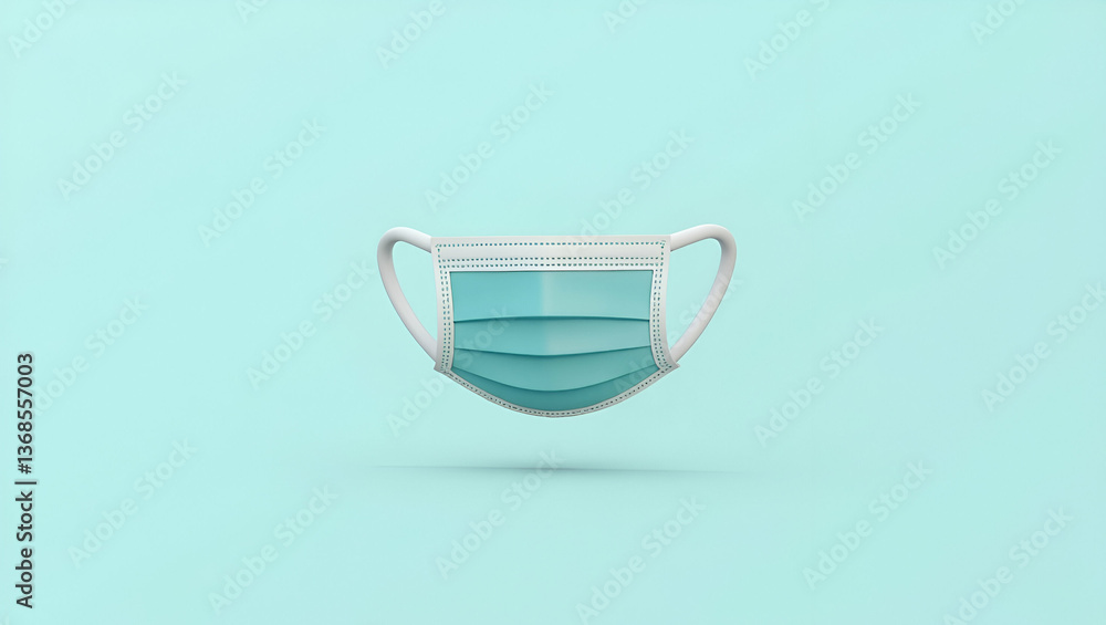 Poster 3d flat icon: face mask vs no mask - health safety dos & don'ts with space for text