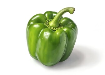 Green Bell Pepper Fresh and vibrant, a perfectly ripe green bell pepper rests, its glossy surface and verdant hues radiating freshness and culinary potential.