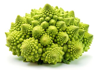 Fractal Vegetable Wonder: A striking image showcases a Romanesco broccoli, its unique fractal patterns and vibrant green color captivating viewers.