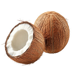 coconut on white background