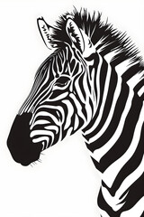 Fototapeta premium Elegant Vector Illustration of a Graceful Zebra in Mid-Stride with Intricate Detailing, Ideal for Design Projects