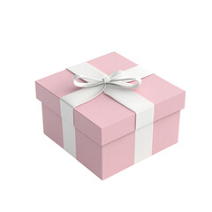 Obraz premium A Pink Gift Box with a White Bow A Delightful Surprise,