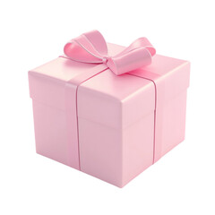 Obraz premium A Pink Gift Box with a Lovely Bow A Sweet Surprise,