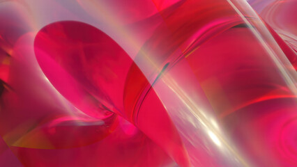 Abstract Glass Waves in Blue and Green. 3D Render