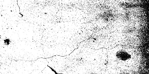 Distressed black texture. Dark grainy texture on white background. Rusted white effect. Grunge design elements. Vector illustration.