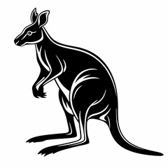 wallaby black silhouette icon vector