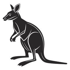 wallaby black silhouette icon vector