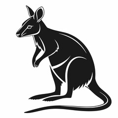 wallaby black silhouette icon vector
