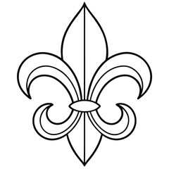 Fleur De Lis Line Art Vector