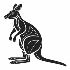 wallaby black silhouette icon vector