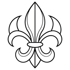Fleur De Lis Line Art Vector