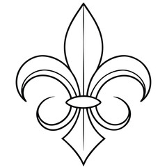 Fleur De Lis Line Art Vector