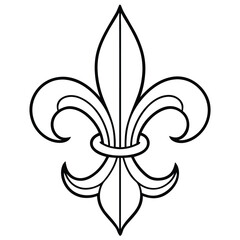 Fleur De Lis Line Art Vector