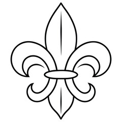 Fleur De Lis Line Art Vector