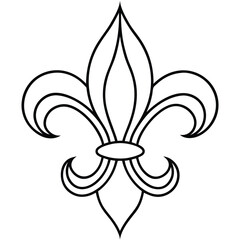 Fleur De Lis Line Art Vector