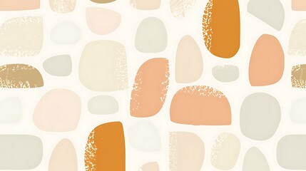 A minimalist abstract pattern with geometric shapes in calming pastel tones, creating a modern, clean look