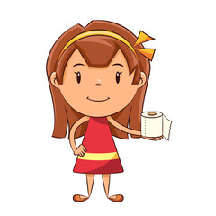 Girl holding toilet paper